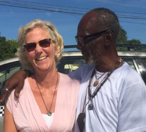My dear friend, Stanley, and me in my little town, Treasure Beach, Jamaica. A tiny fishing village that now welcomes tourists, this South Coast town is a unique and beautiful. 