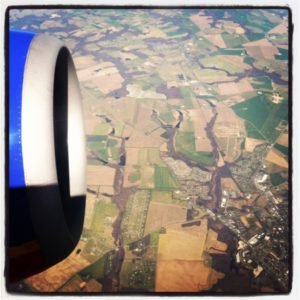 Flying over the USA, returning from an expat experience.