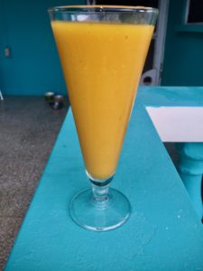 One of my famous mango smoothies. It's to die for. Made in Jamaica, of course. 