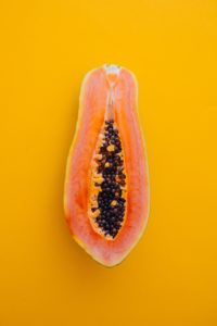The papaya is packed with vitamins and minerals, a superfood that you can find in Jamaica. 